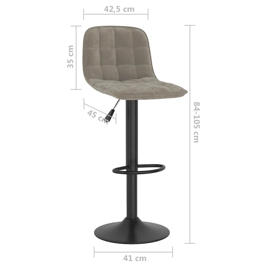 Tabouret de bar Gris clair Velours - 9