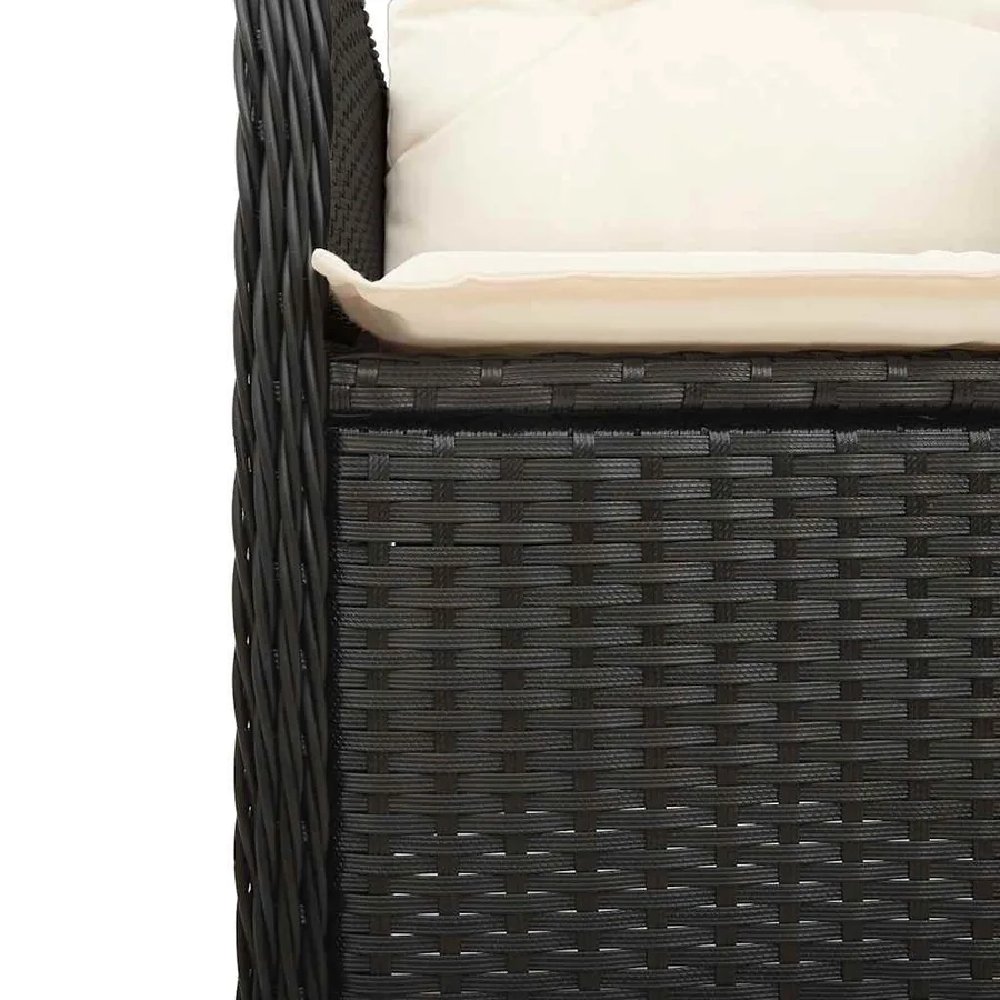 Ensemble de bistro de jardin 7 pcs coussins noir poly rotin - 5