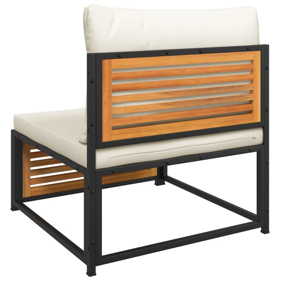 Salon de jardin avec coussins 4 pcs bois d'acacia massif - 7