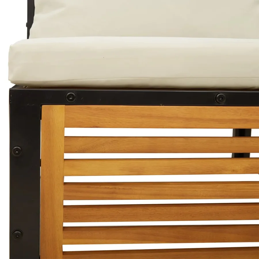 Salon de jardin avec coussins 4 pcs bois d'acacia massif - 9