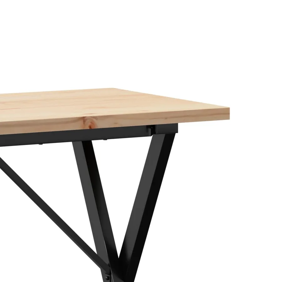 Table à manger cadre en X 100x50x75,5 cm bois pin massif acier - 7