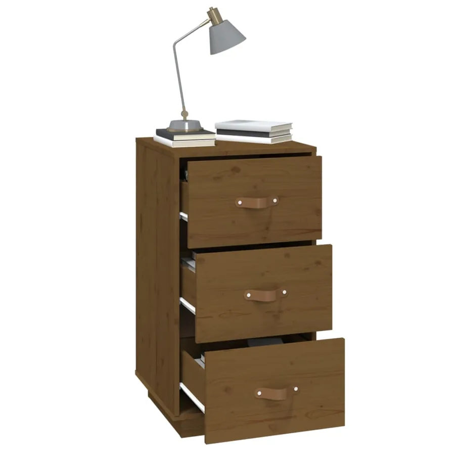 Tables de chevet 2 pcs Marron 40x40x75 cm Bois de pin massif - 5