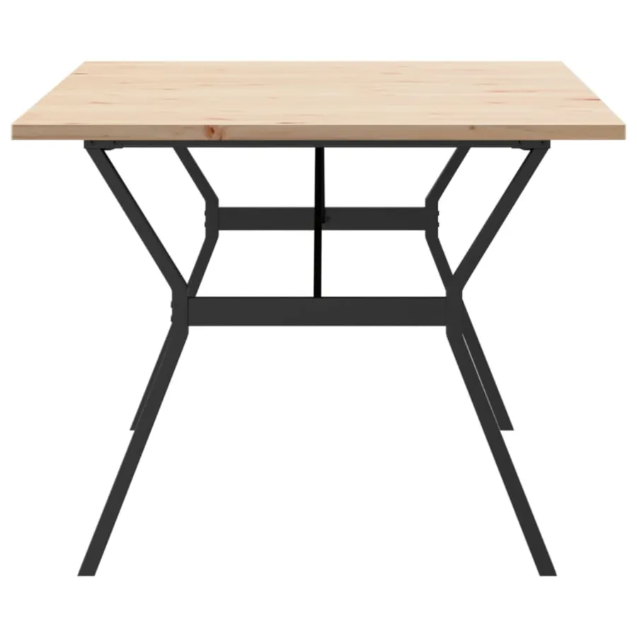 Table à manger cadre en Y 200x100x75,5 cm bois pin massif acier - 5