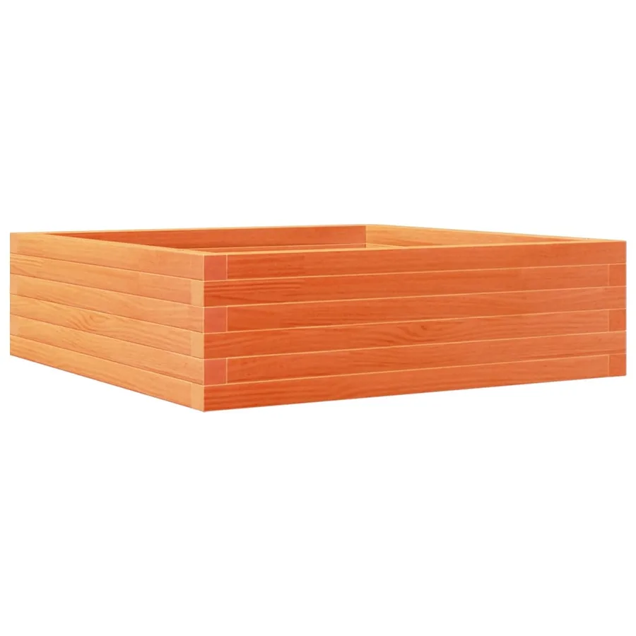 Jardinière cire marron 80x80x23 cm bois de pin massif - 2