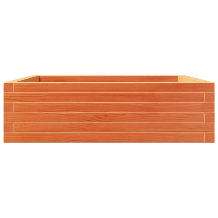 Jardinière cire marron 80x80x23 cm bois de pin massif - 5