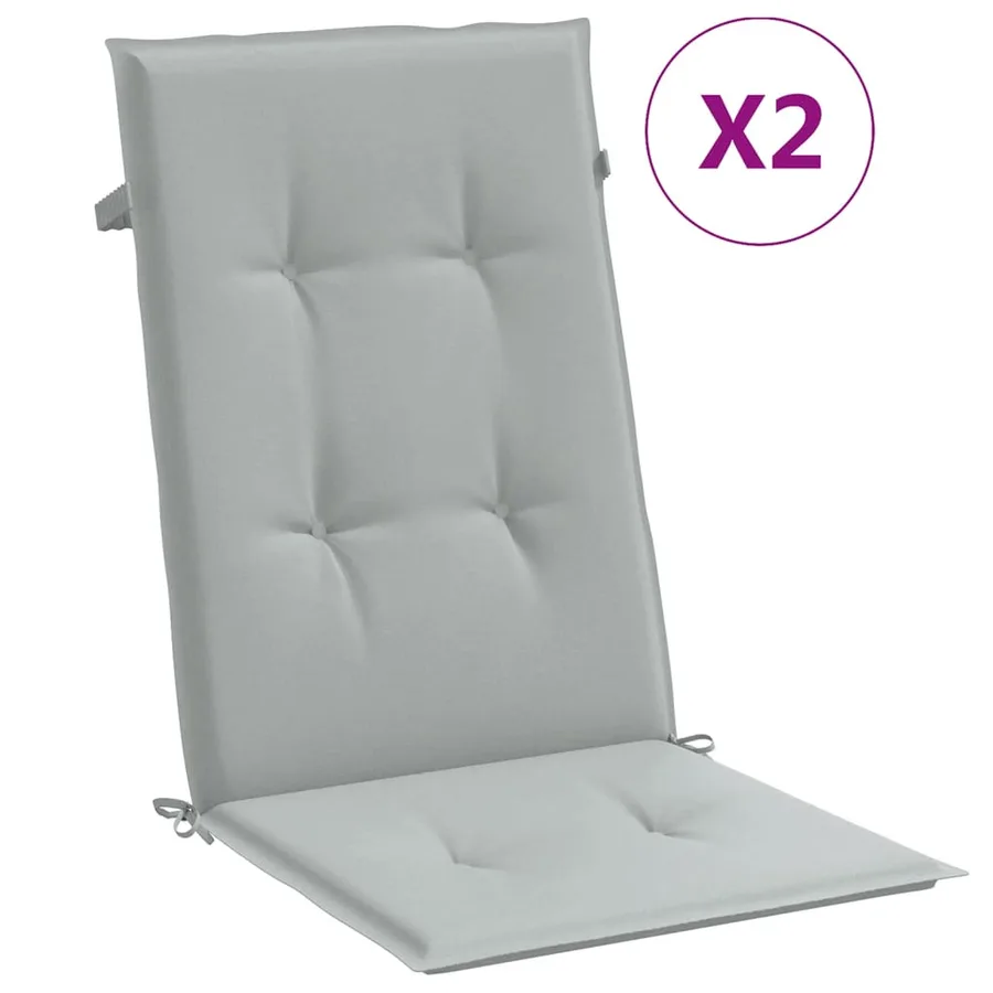 Coussins de chaise à dossier haut lot de 2 gris clair mélangé - 2