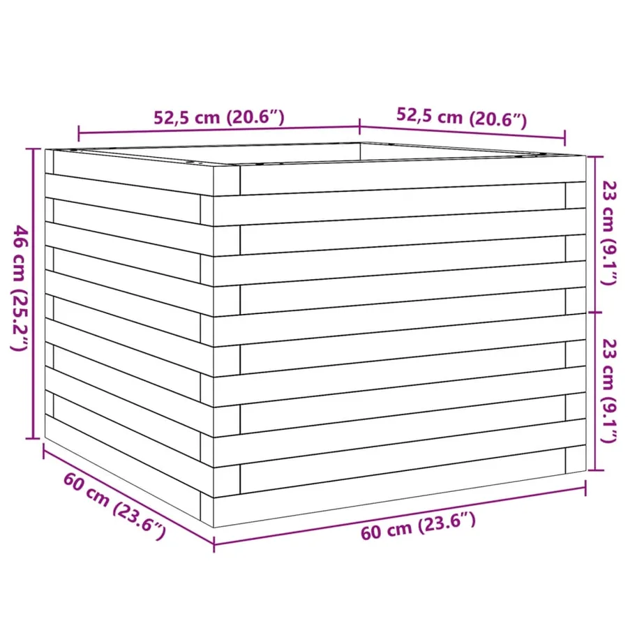 Jardinière 60x60x46 cm bois massif de douglas - 10