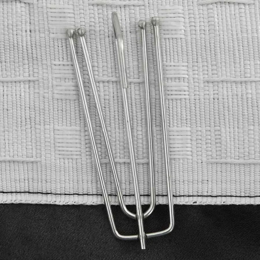 Rideaux occultants aspect lin crochet 2pcs Anthracite 140x175cm - 3
