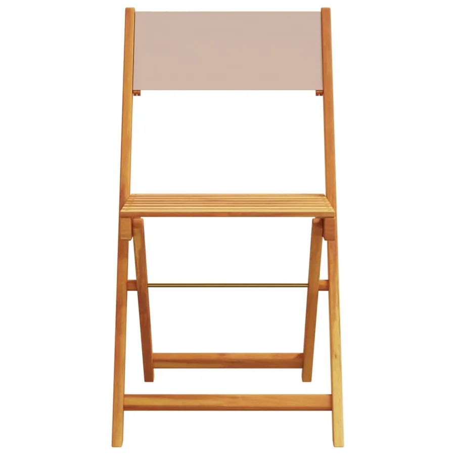 Ensemble à manger de jardin 5 pcs taupe tissu et bois massif - 4