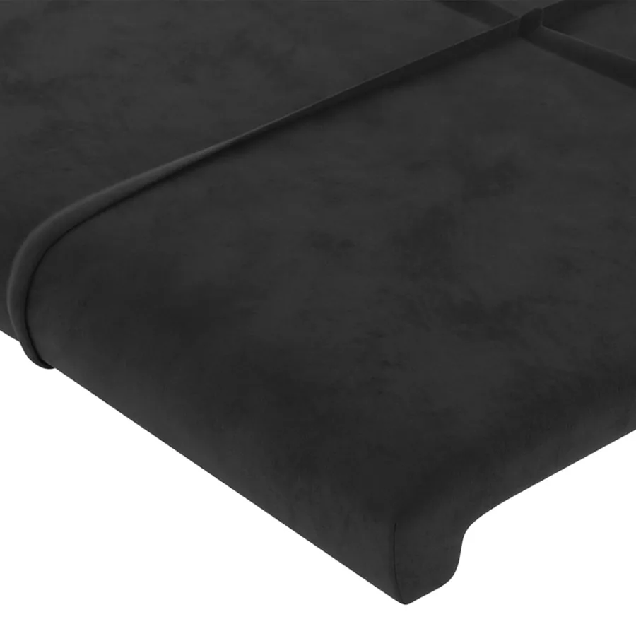 Tête de lit à LED Noir 83x16x78/88 cm Velours - 5
