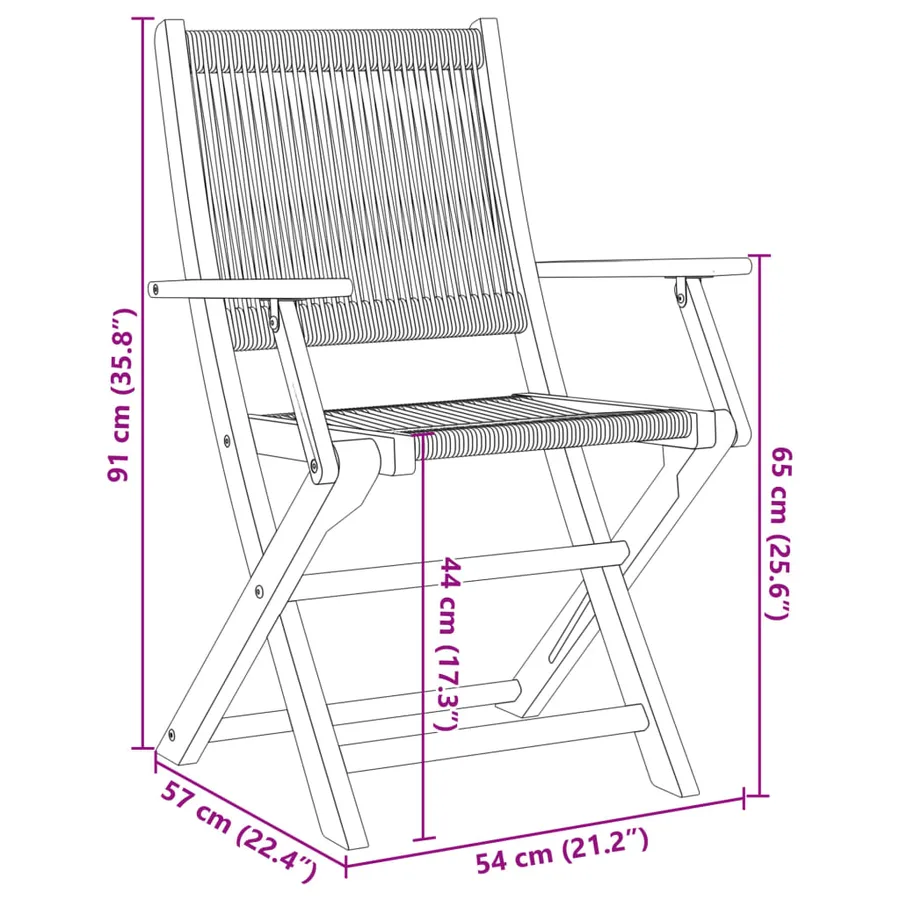 Chaises de jardin pliables lot de 8 gris bois d'acacia massif - 10