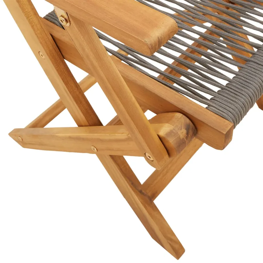 Chaises de jardin pliables lot de 8 gris bois d'acacia massif - 8