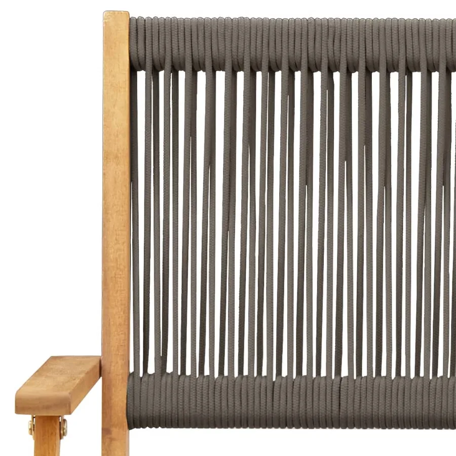 Chaises de jardin pliables lot de 8 gris bois d'acacia massif - 9