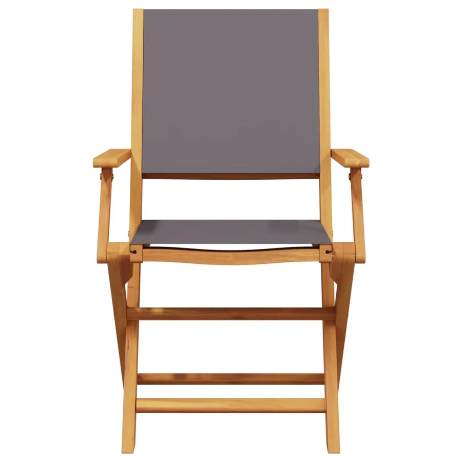 Chaises de jardin pliantes lot de 8 tissu et bois massif - 4