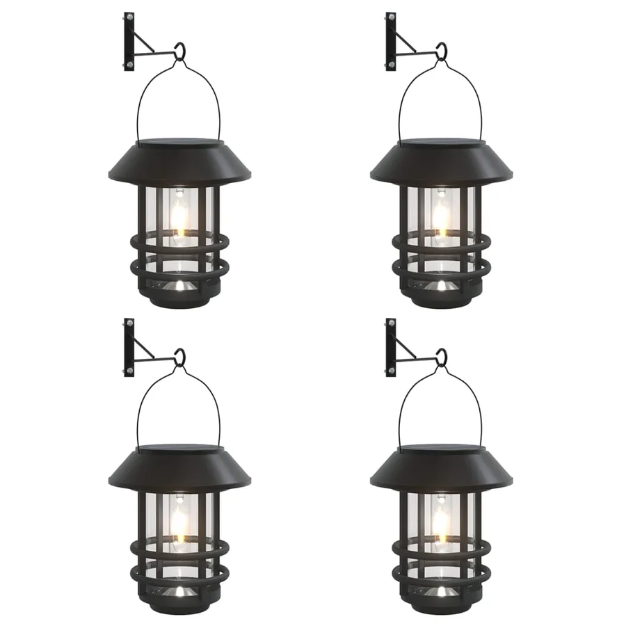 Lanternes murales solaires d'extérieur 4 pcs blanc - 2