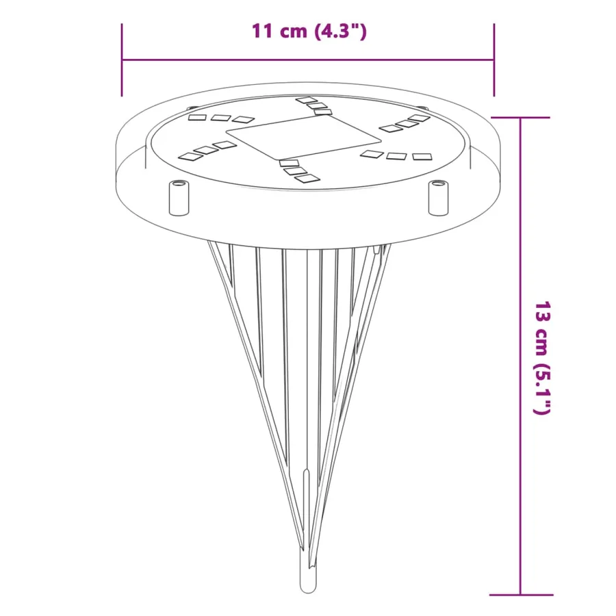 Lampes solaires de sol et piquets de sol extérieur 12 pcs - 7