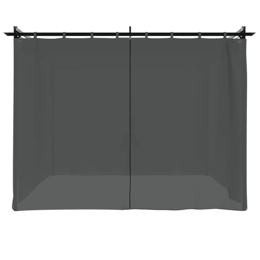 Tonnelle avec rideaux anthracite 3x3 m acier - 4