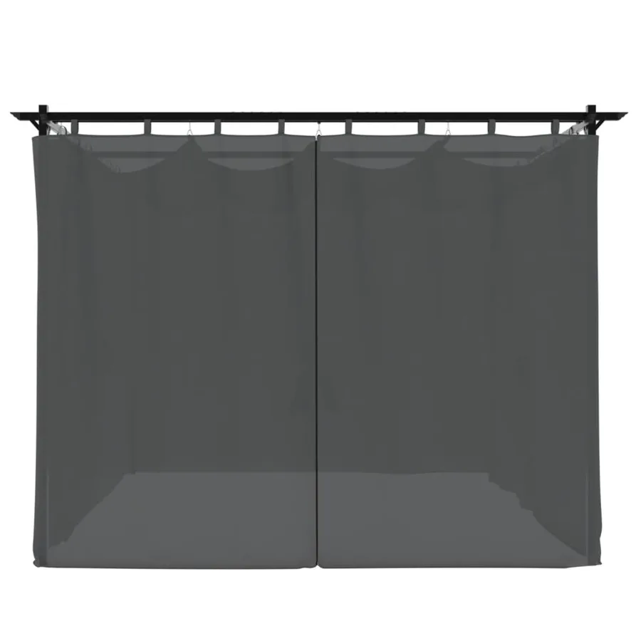 Tonnelle avec rideaux anthracite 3x3 m acier - 5