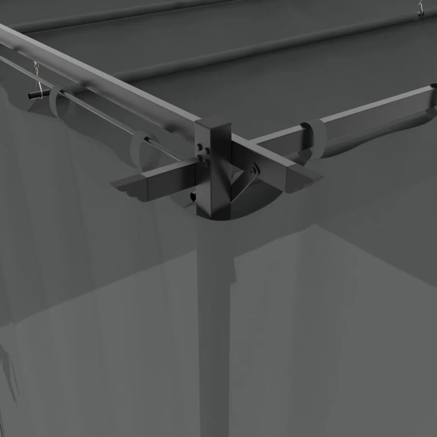Tonnelle avec rideaux anthracite 3x3 m acier - 7