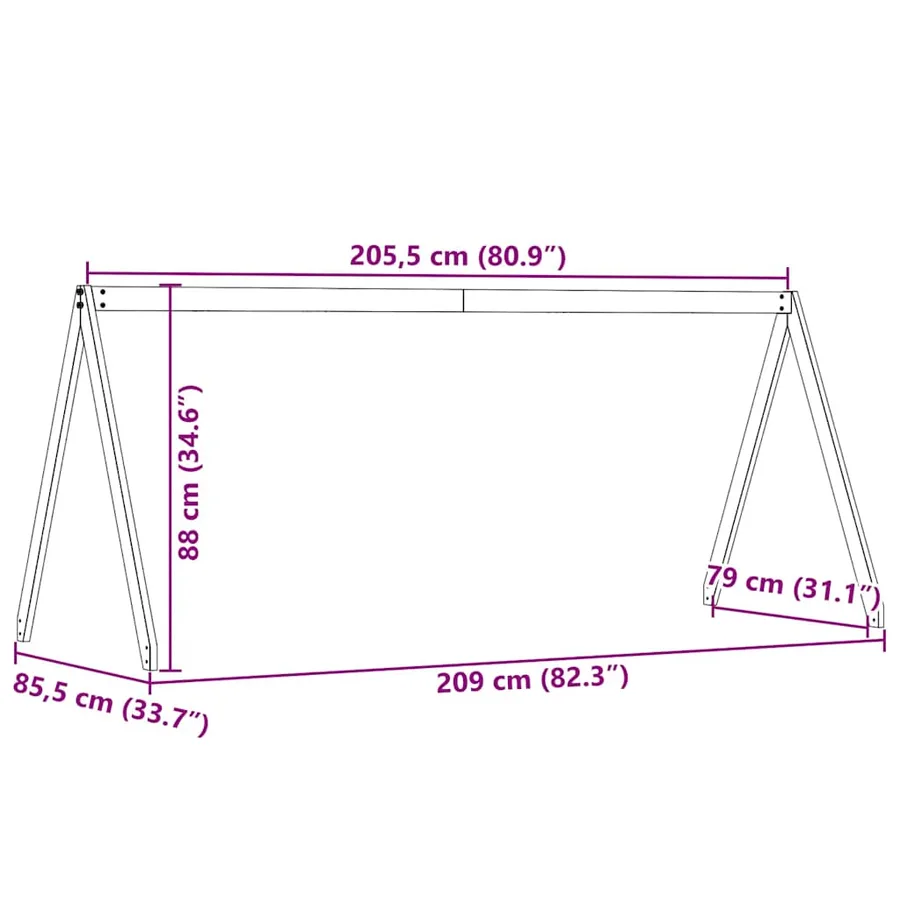 Toit de lit pour enfants 209x85,5x88 cm bois de pin massif - 9