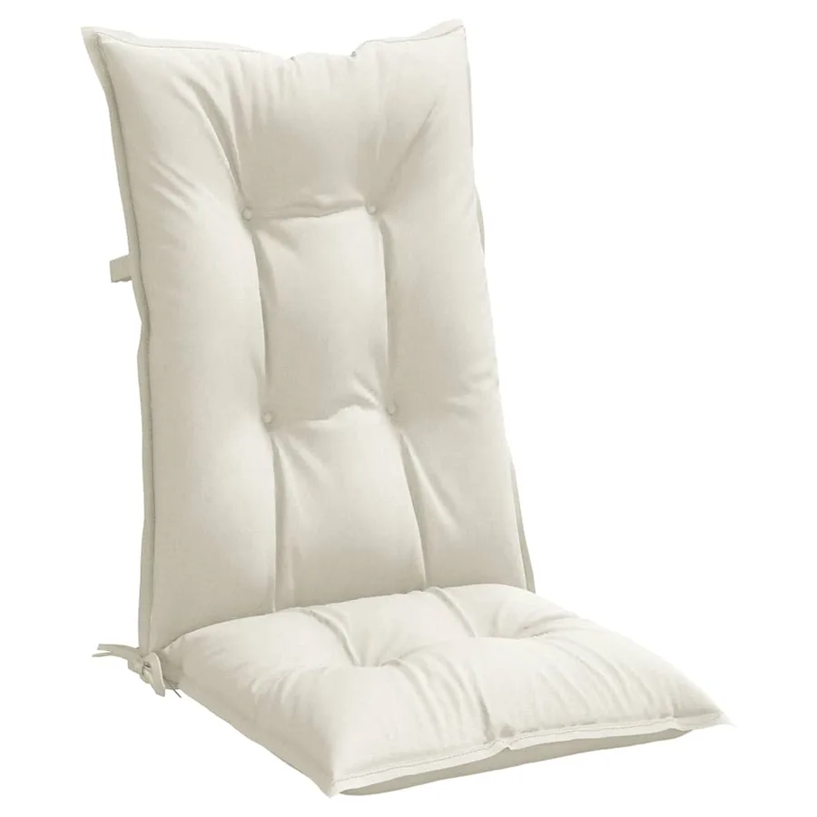 Coussins de chaise à dossier haut lot de 6 crème mélangé tissu - 5