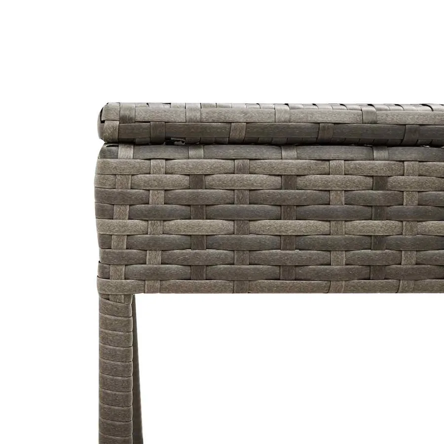 Chaise longue avec table et coussin noir résine tressée - 70