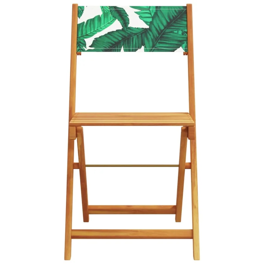 Chaises de bistrot lot de 2 motif de feuilles acacia et tissu - 5