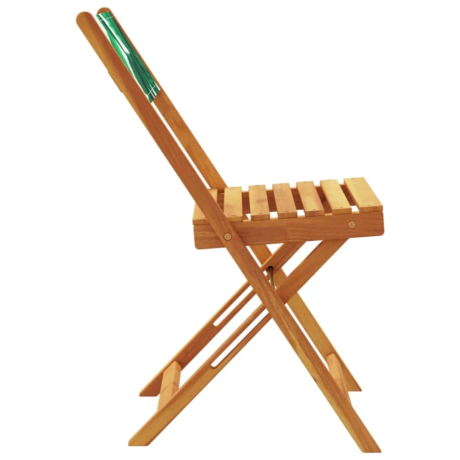 Chaises de bistrot lot de 2 motif de feuilles acacia et tissu - 6