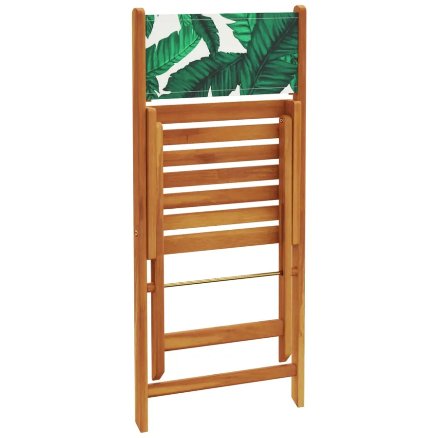 Chaises de bistrot lot de 2 motif de feuilles acacia et tissu - 8