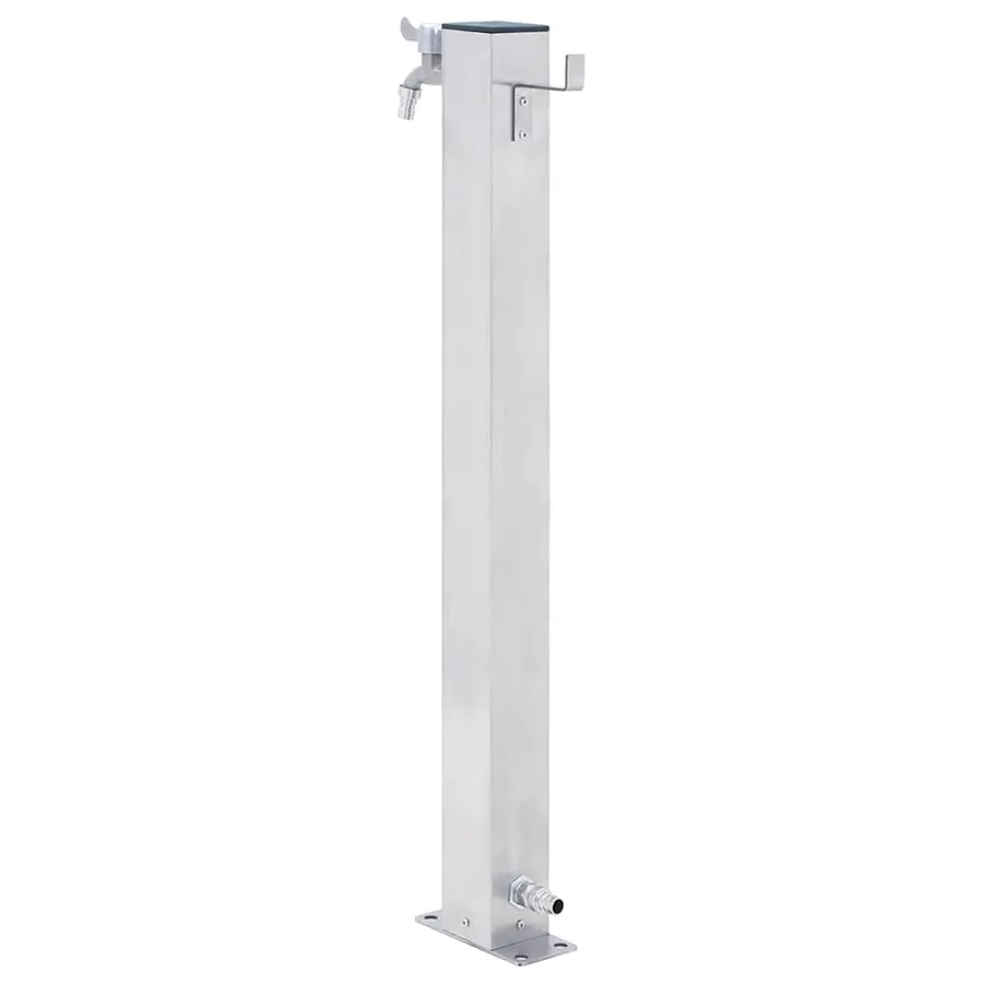 Colonne à eau de jardin 60 cm acier inoxydable carré - 4