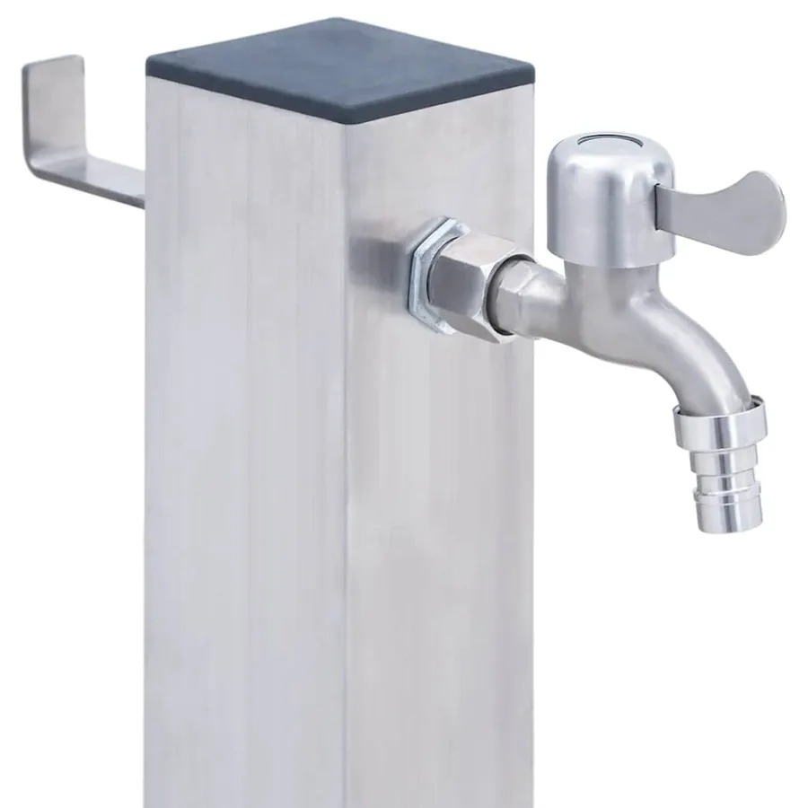 Colonne à eau de jardin 60 cm acier inoxydable carré - 5