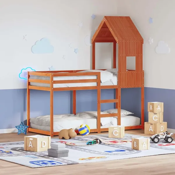 Toit de lit pour enfants 60x89x134,5 cm bois de pin massif
