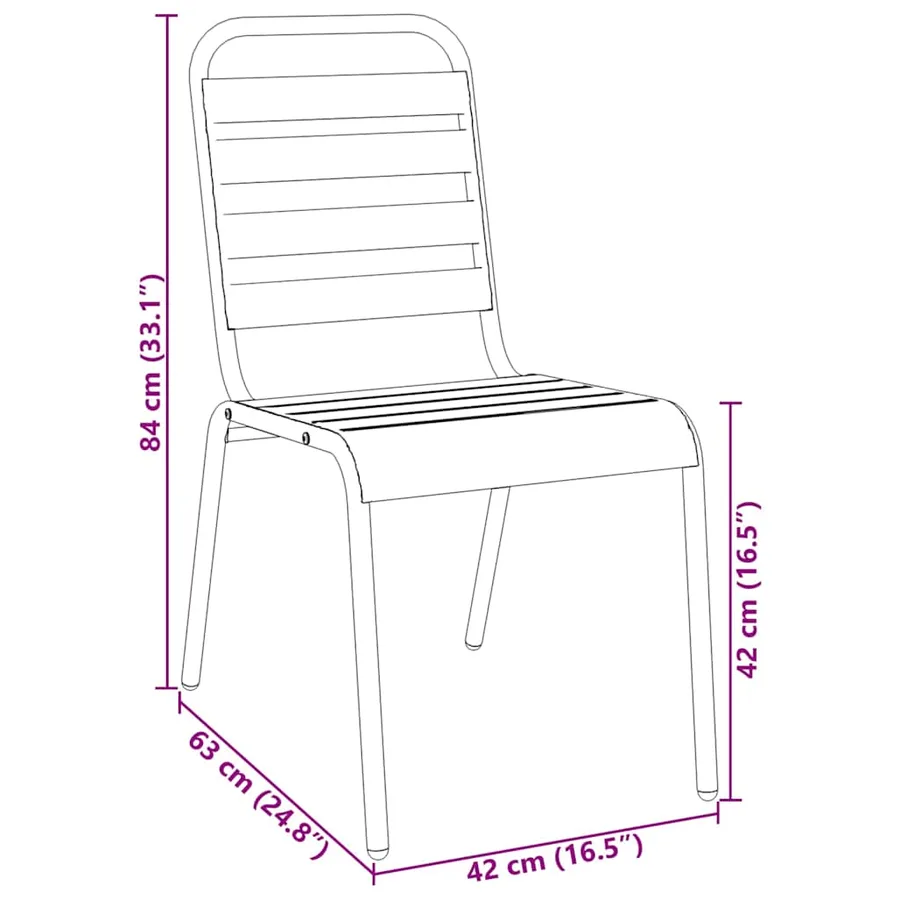 Ensemble de chaises de jardin empilables 5 pcs anthracite - 13