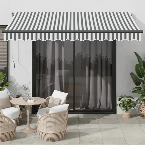 Auvent rétractable automatique anthracite et blanc 350x250 cm