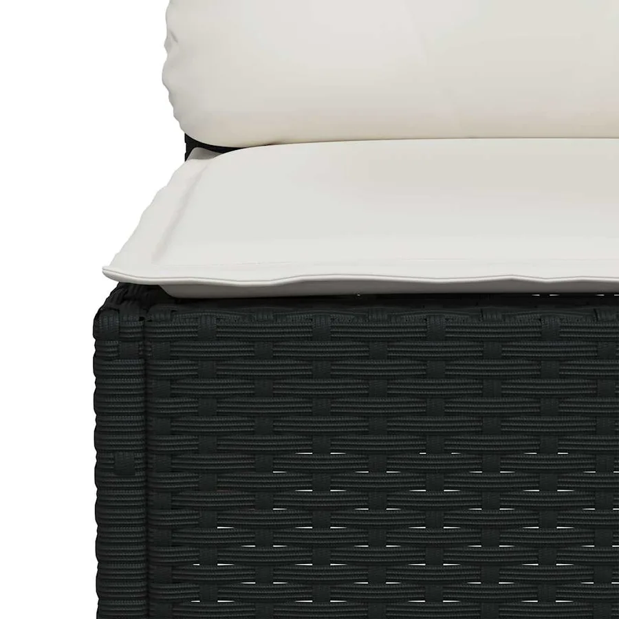 Salon de jardin 5 pcs avec coussins noir résine tressée - 6