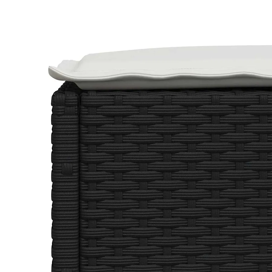 Salon de jardin 5 pcs avec coussins noir résine tressée - 7