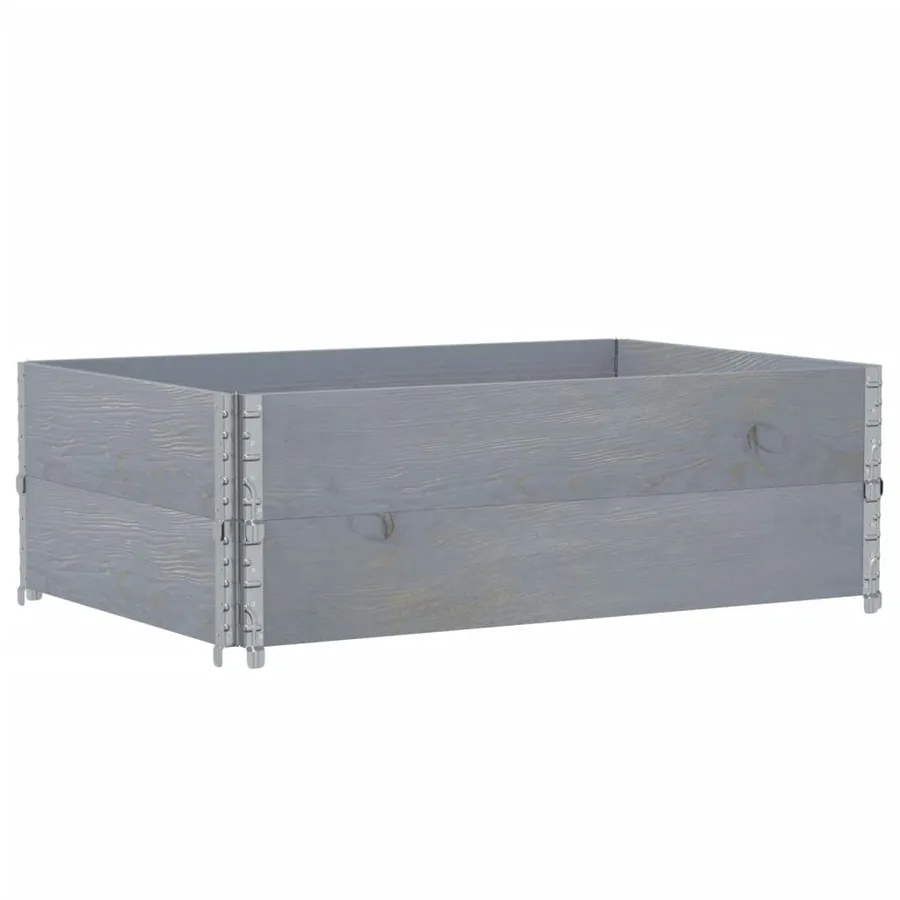 Jardinière gris 120x80 cm bois massif de pin - 2