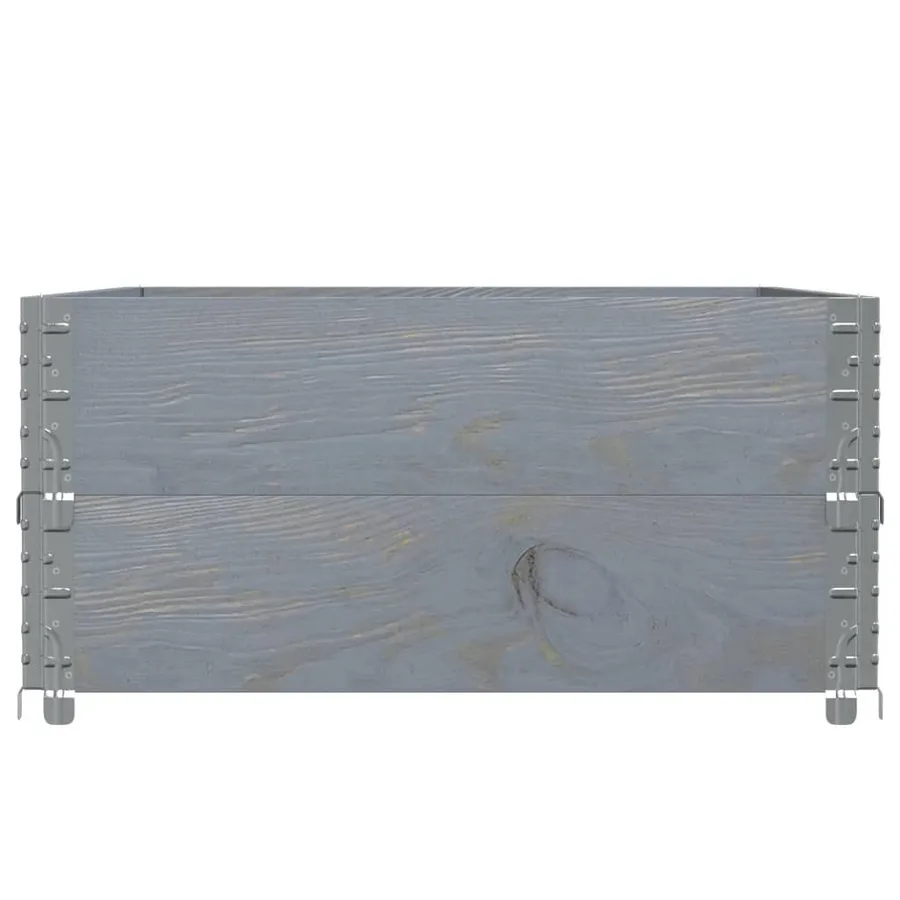 Jardinière gris 120x80 cm bois massif de pin - 4