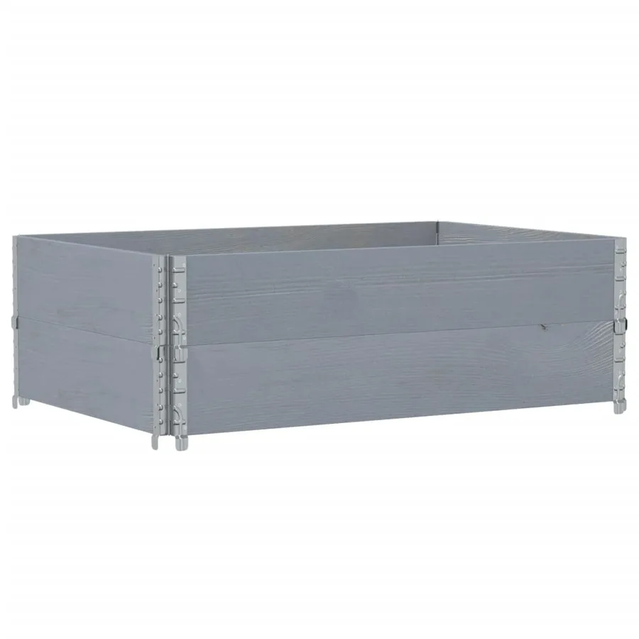 Jardinière gris 120x80 cm bois massif de pin - 5