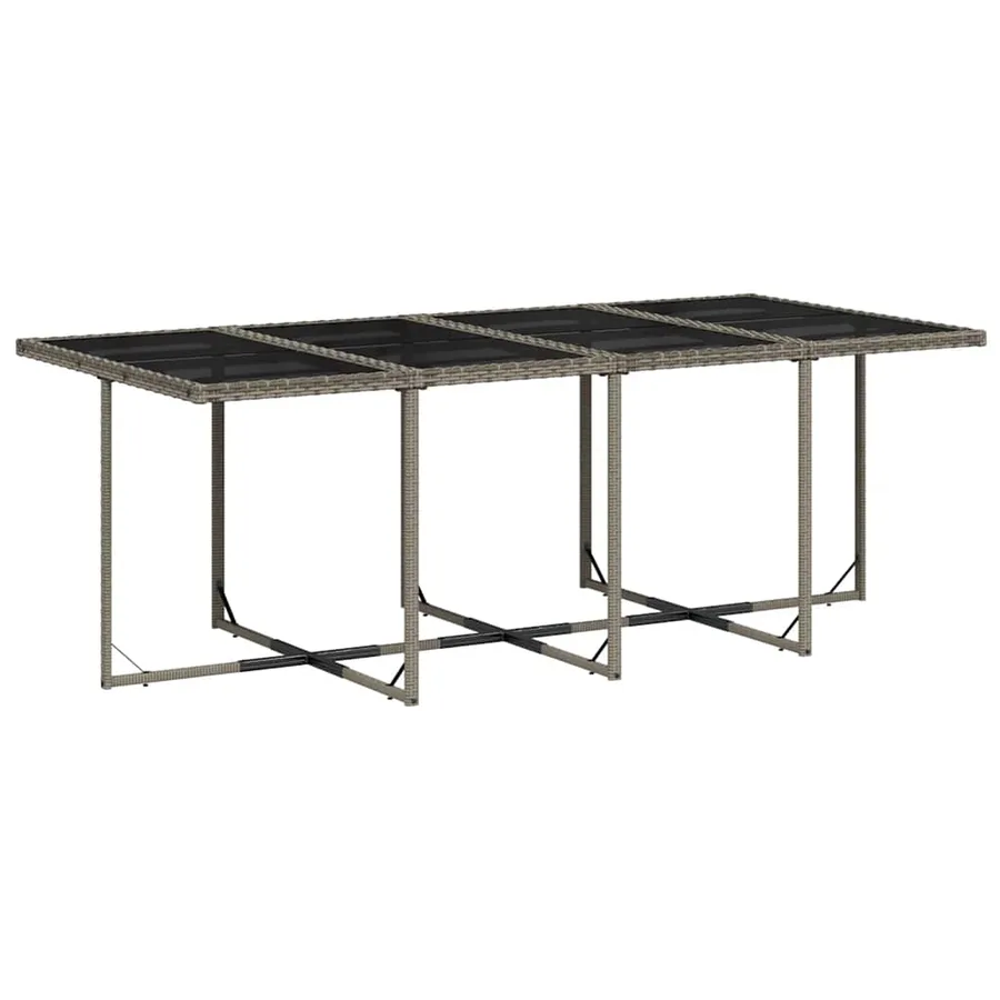Ensemble à manger de jardin coussins 13 pcs gris résine tressée - 4
