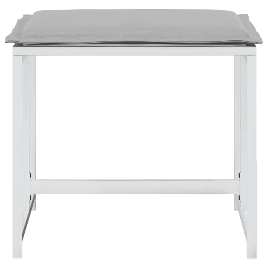 Tabourets de jardin avec coussins 4pcs blanc acier et textilène - 4