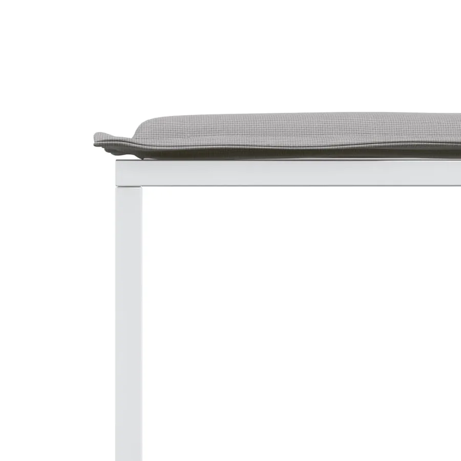 Tabourets de jardin avec coussins 4pcs blanc acier et textilène - 8