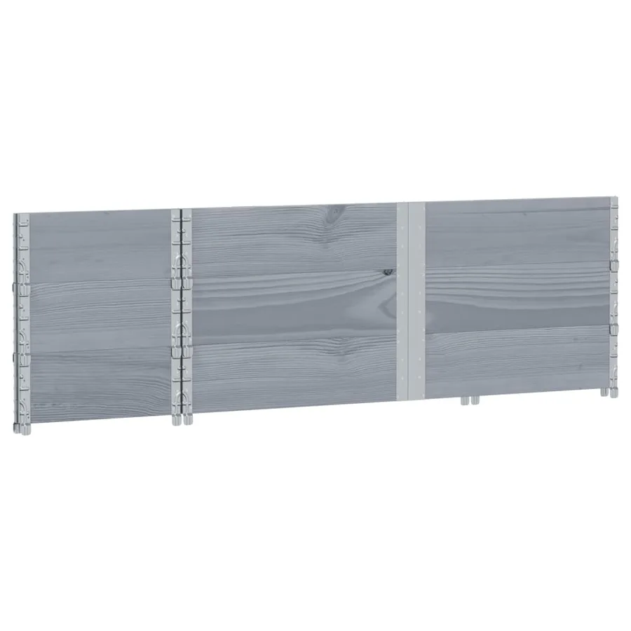 Jardinière gris 150x50 cm bois massif de pin - 6