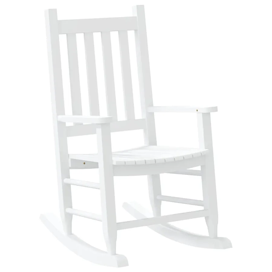 Chaises à bascule enfants lot de 2 blanc bois peuplier massif - 3
