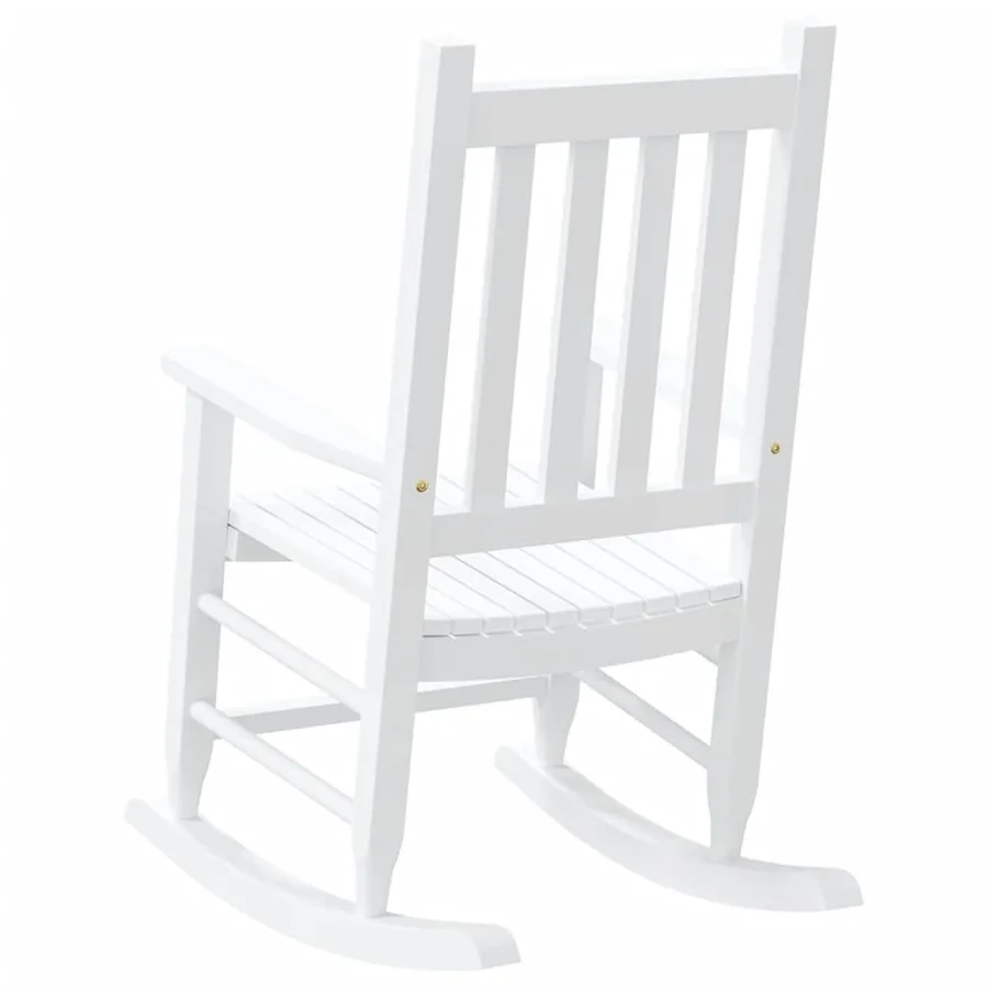 Chaises à bascule enfants lot de 2 blanc bois peuplier massif - 6
