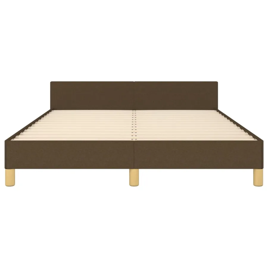 Cadre de lit sans matelas marron foncé 140x200 cm tissu - 6