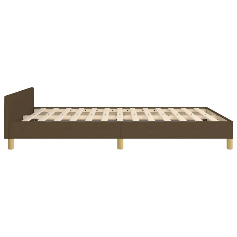 Cadre de lit sans matelas marron foncé 140x200 cm tissu - 7
