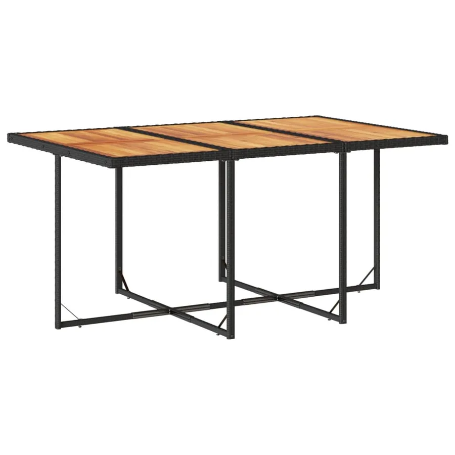 Ensemble à manger de jardin coussins 7pcs Noir Résine tressée - 4
