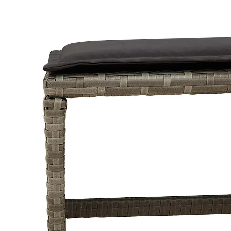 Ensemble à manger de jardin 9 pcs coussins gris résine tressée - 9