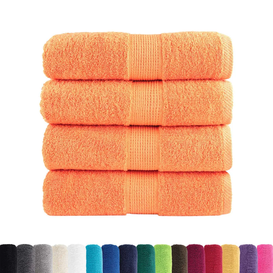 Serviettes de toilette premium SOLUND 4 pièces Orange 30 x 30 cm 600 g/m² - 2